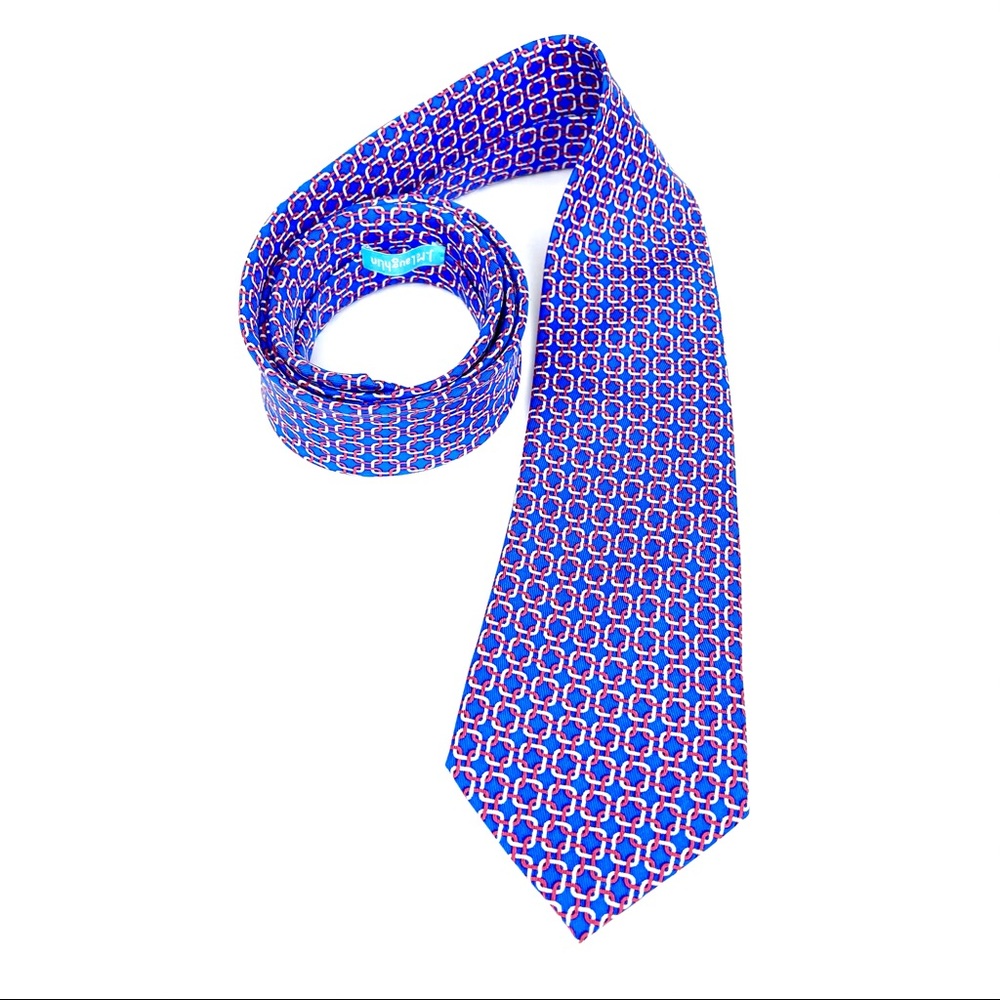 J. McLaughlin Geometric Print 100% Italian Silk Tie